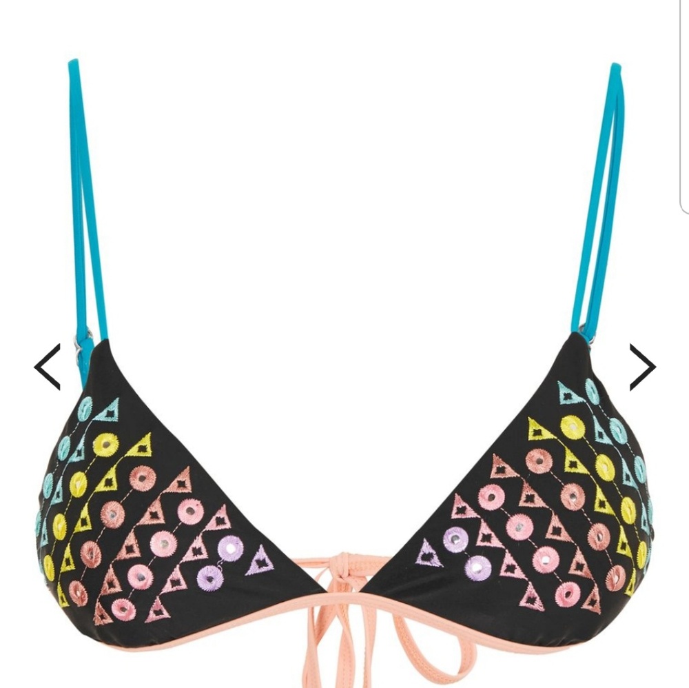 Topshop multi mirror bikini top